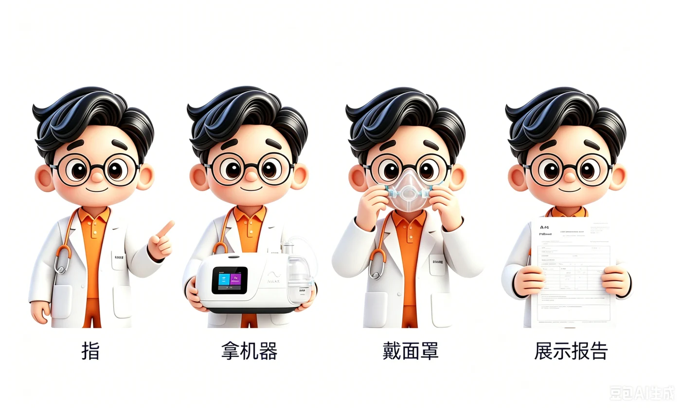 同一品牌角色与书籍、设备、面罩、展示板的道具组合